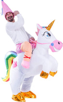 JOYIN Adult Inflatable Riding Unicorn Costume - Blow Up Halloween Suit