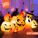 Joiedomi 6 Ft Inflatable Halloween Pumpkin Set with Witch Cat & LED Lights