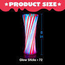 72Pcs July 4th Glow Sticks with Connectors