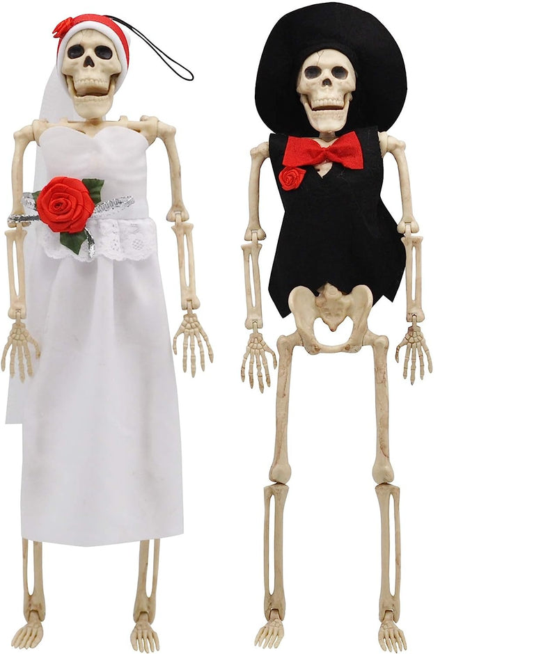 2 Pcs Poseable Bride And Groom Full Body Skeleton