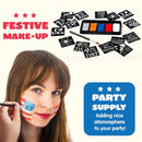 JOYIN 5 Colors Patriotic Face Body Paint Kit with Glitter and 16 Pcs Stencils Sticker for Kids, 4th of July Face Paint Red White Blue Make Up for Independence Day, Memorial Day Party, Veterans Day