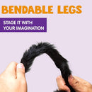 6.5ft Led Eyes Hairy Black Giant Spider For Halloween Indoor Outdoor Decorations