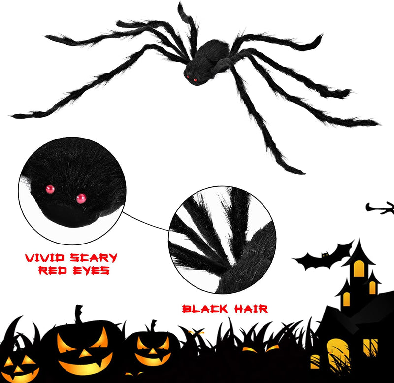 6 Pack Halloween Realistic Hairy Spiders Set