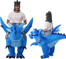 JOYIN Inflatable Ice Dragon Costume - Blue Ride-On Blow Up Halloween Suit