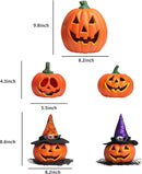 Halloween Pumpkin Light Up Decoration Combo Set, 5 Pack