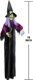 78in Halloween Hanging Witch with Magic Ball