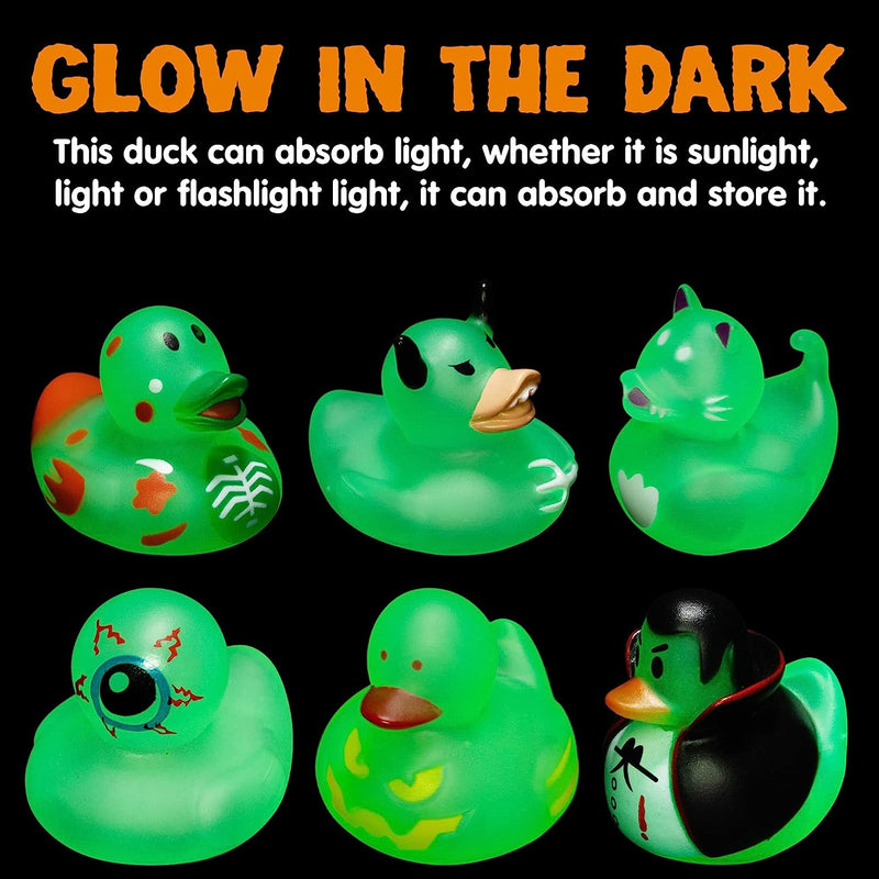 12 Halloween Theme Rubber Ducks Glow in the Darkies