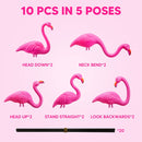 10Pcs Small Pink Flamingo Yard Ornament