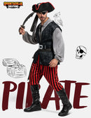 JOYIN Men's Halloween Pirate Costume with Shirt, Vest & Hat