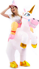 JOYIN Adult Inflatable Riding Unicorn Costume - Blow Up Halloween Suit