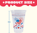 72Pcs July 4th Patriotic Plastic Cups
