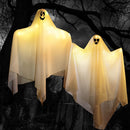 2 Pcs Light-up Hanging White Ghost 35.4in