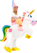 JOYIN Adult Inflatable Riding Unicorn Costume - Blow Up Halloween Suit