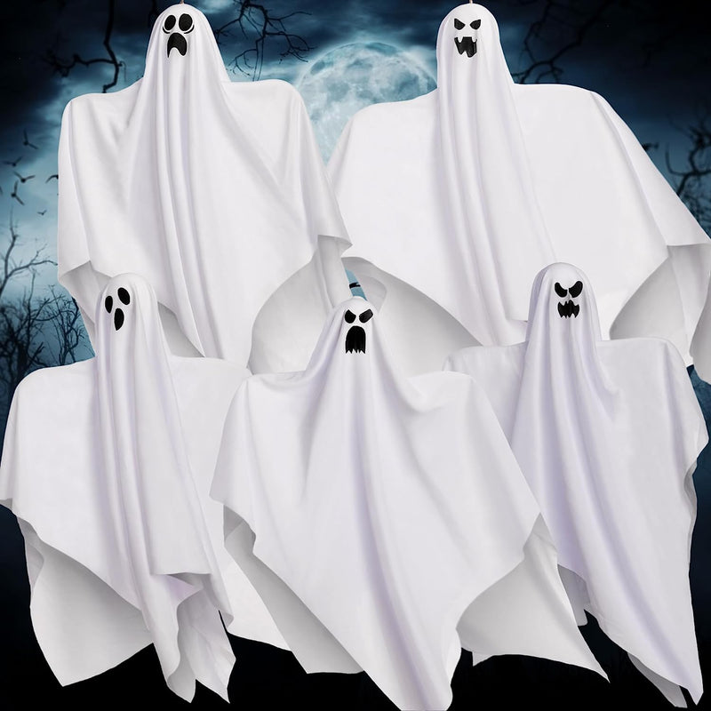 27.5" Halloween Hanging Ghosts, 5 Pack