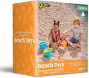3Pcs Collapsible Beach Toy Buckets with Shovels