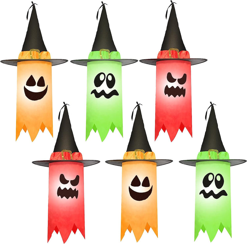 24in Light-up Hanging Ghost, 6 Pack
