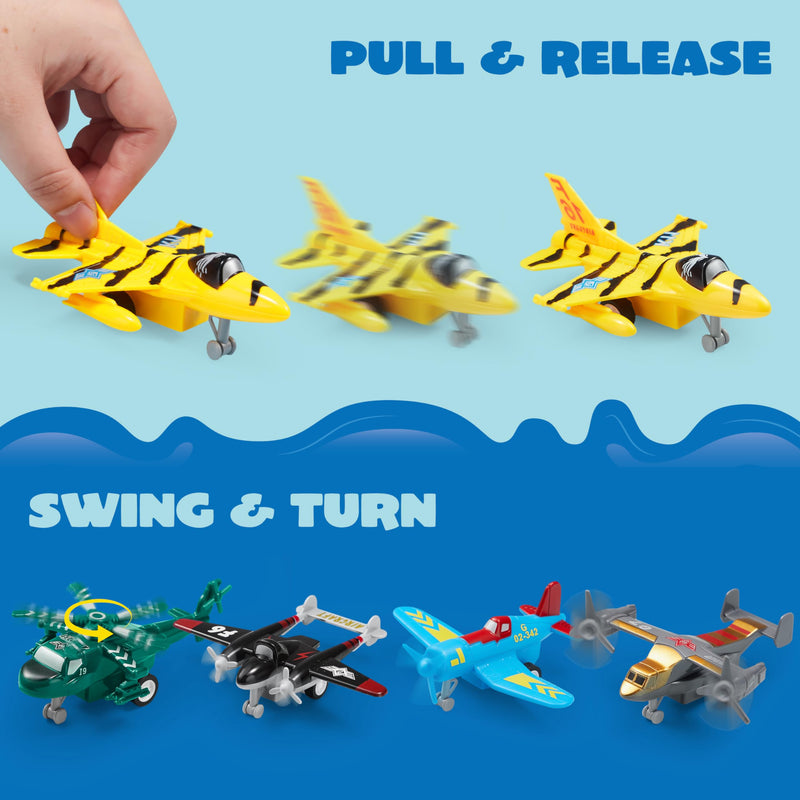 Pull Back Aircraft Toy Set, 16Pcs