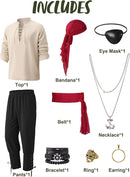 JOYIN Men's Pirate Costume - Adult Halloween Renaissance Outfit