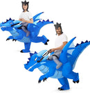 JOYIN Inflatable Ice Dragon Costume - Blue Ride-On Blow Up Halloween Suit