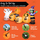 Joiedomi 8 Ft Inflatable Halloween Witch Ghost Skeleton Set with LED Lights