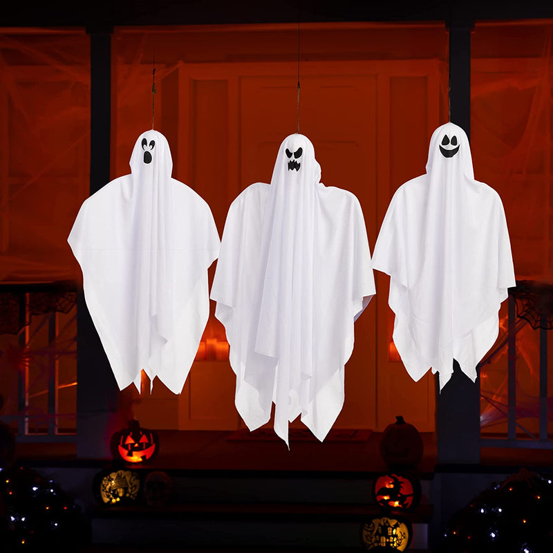 3 Pack Halloween Hanging Ghosts Glow In The Dark