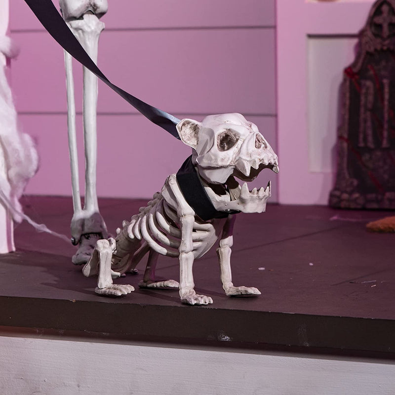 11in Tall Skeleton Puppy Plastic Figurine