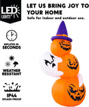 Joiedomi 6 Ft Inflatable Pumpkin with Witch Hat & Lights, Halloween Yard Decor