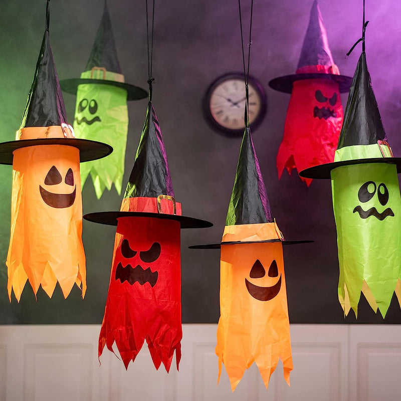 24in Light-up Hanging Ghost, 6 Pack