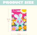 JOYIN 72 Pack Easter Plastic Gift Bags with Animal Flower Easter Party Supplies for Kids