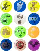 Halloween Glow-in-the-Dark Bouncy Balls with 12 Varied Designs, 72 Pcs