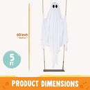 JOYIN 5 FT Hanging Swing Ghost - Light-Up Halloween Outdoor Decoration