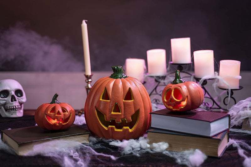 Halloween Pumpkin Light Up Decoration Combo Set, 5 Pack