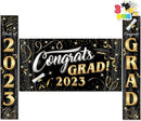 36inx70in Congratulation Graduate Banner Backdrop + 2Pcs Hanging Banners