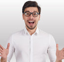 JOYIN Black Nerd Glasses with Clear Lenses - Classic Halloween Costume Prop