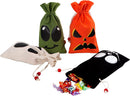 Halloween Drawstring Canvas Bags, 12 Pcs