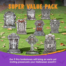 JOYIN 9 PCS Halloween Tombstones - 16" Graveyard Yard Decoration