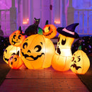 Joiedomi 6 Ft Inflatable Halloween Pumpkin Set with Witch Cat & LED Lights