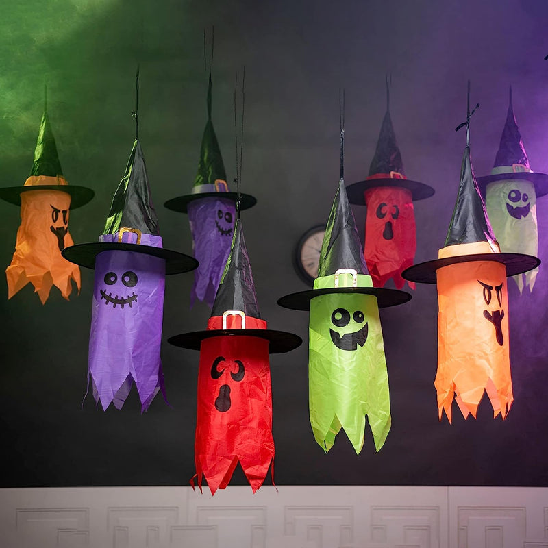 24in Light-up Hanging Ghost (Remote Control), 8 Pack