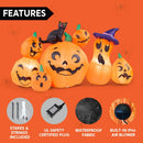 Joiedomi 6 Ft Inflatable Halloween Pumpkin Set with Witch Cat & LED Lights