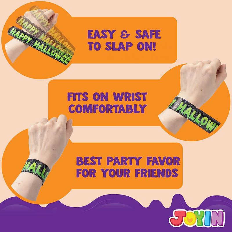 Halloween Friendship Slap Bracelet for Kids, 100 Pcs