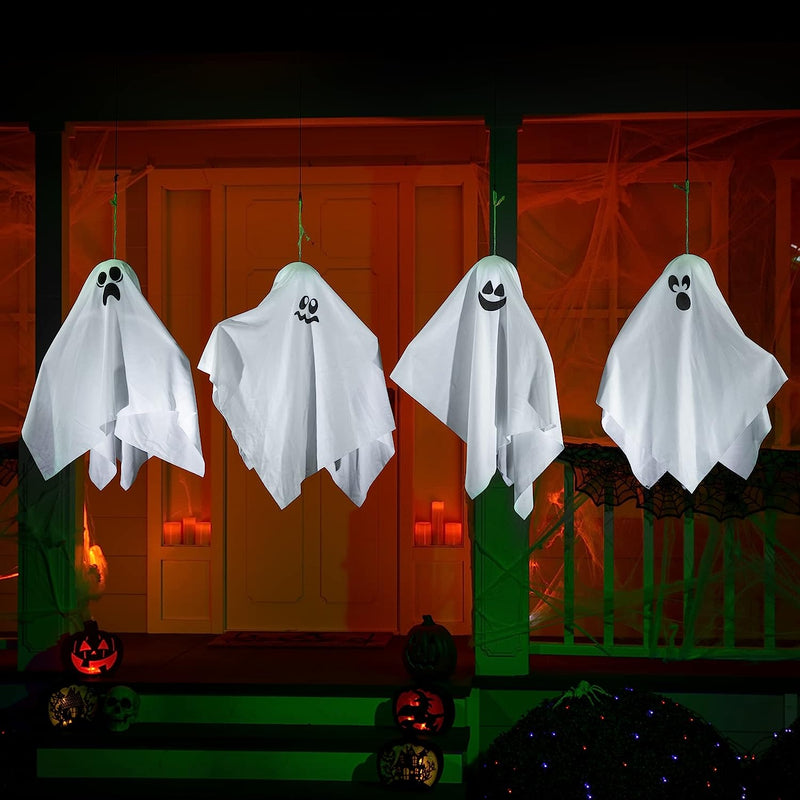 Halloween White Ghost, 4 Pcs