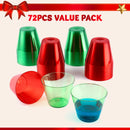 72 PCS Disposable 9 OZ Christmas Clear Plastic Party Cups