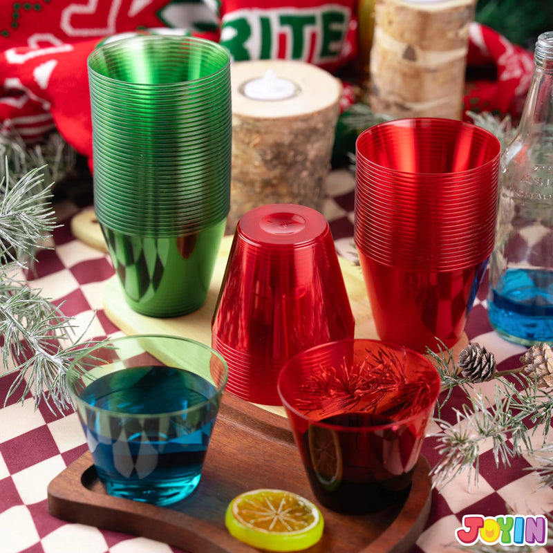 72 PCS Disposable 9 OZ Christmas Clear Plastic Party Cups