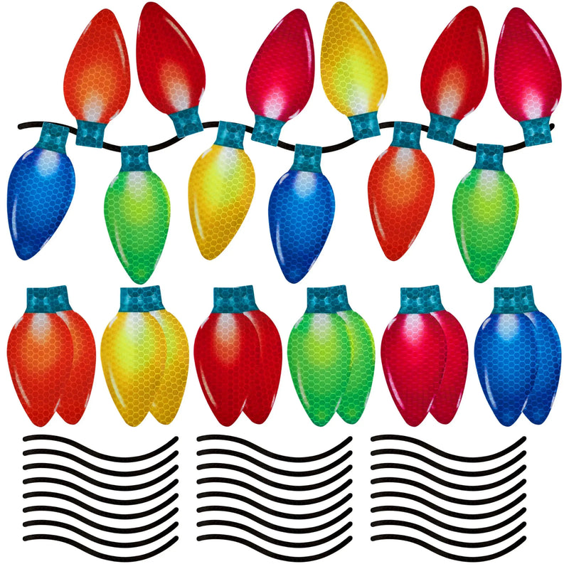 72Pcs 48 Bulb Shaped Magnets Christmas Car Refrigerator Decorations