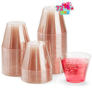 72Pcs 9 Oz Valentine’s Day Rose Gold Glitter Plastic Cups