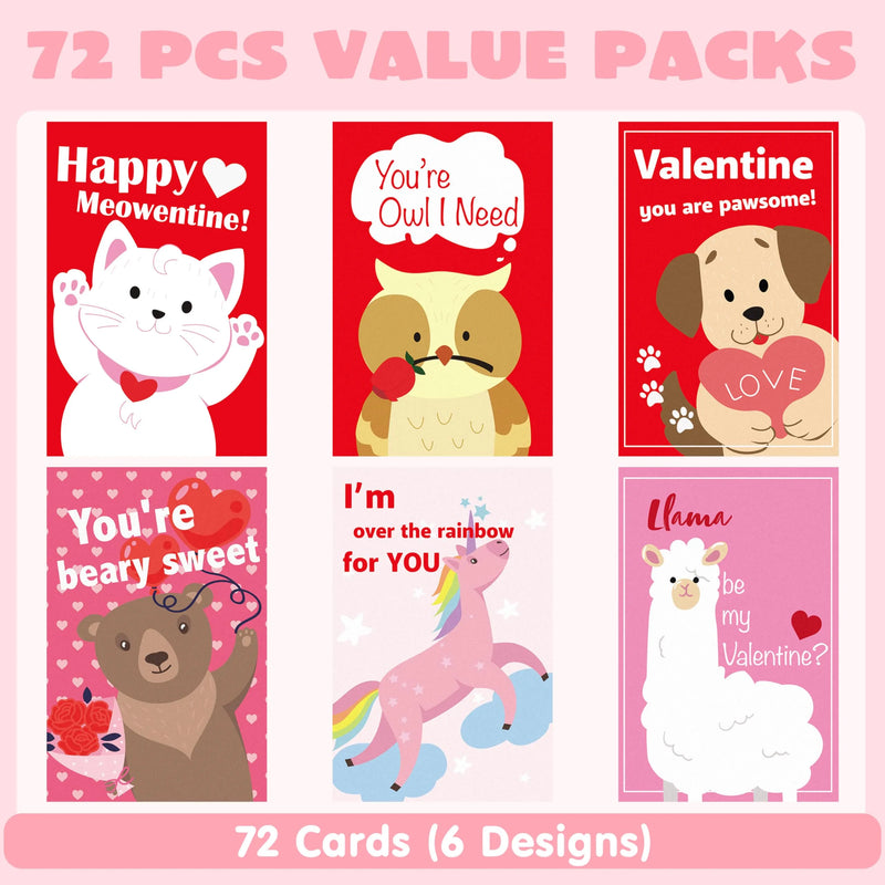 72Pcs Animal Greeting Cards