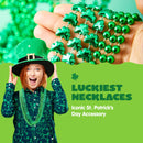 72 Pcs St. Patrick’s Day Necklaces Set, 36 + 36 Bead Necklaces with Pendant