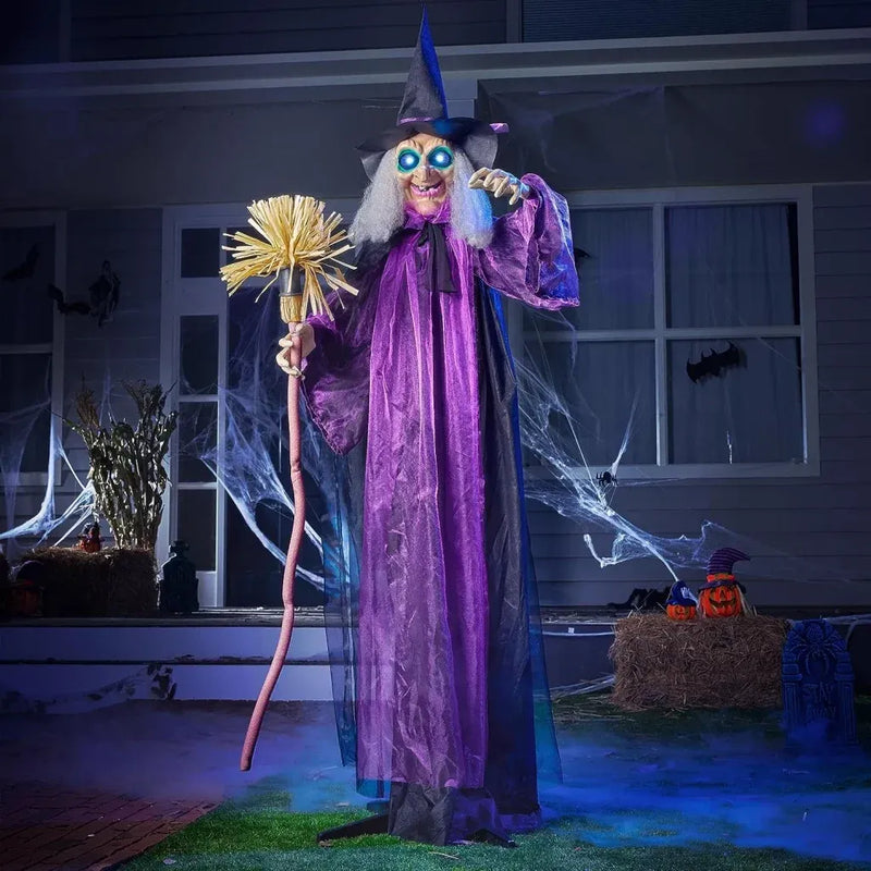 72in Animated Standing Witch Halloween Decoration
