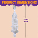 72in Halloween Hanging Animated Cocoon Corpse with Animatronic Sound and Light-up Eyes