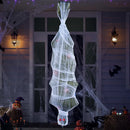 72in Halloween Hanging Animated Cocoon Corpse with Animatronic Sound and Light-up Eyes